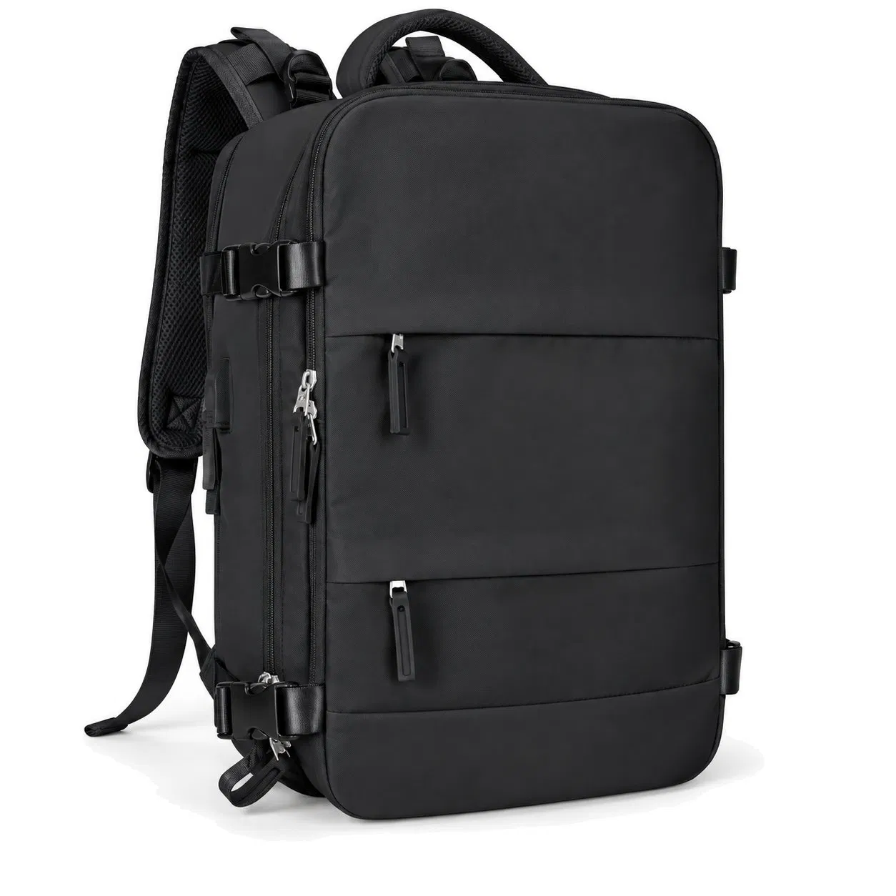 Custom Polyester Travel Laptop Backpack with USB Port Options and Storage Pockets