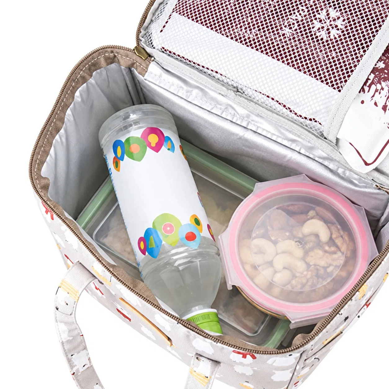 Custom Printed Insulated Lunch Cooler Tote Bag with PEVA Lining for Picnic and Beach