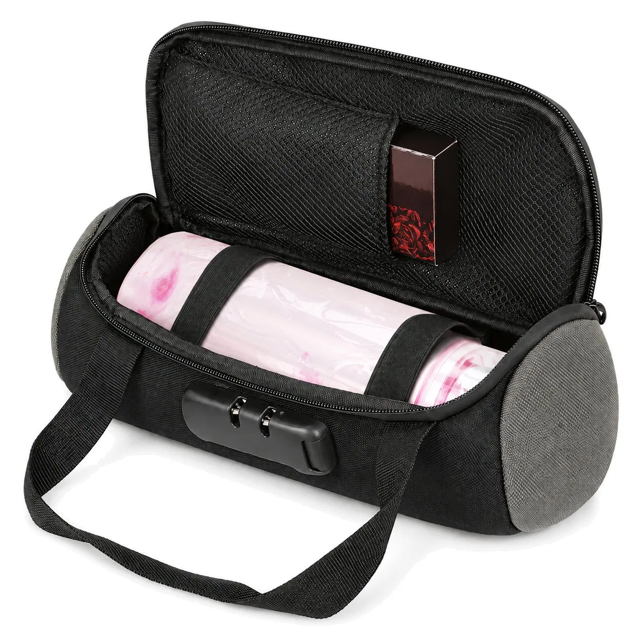 Custom Oxford Zipper Storage Pouch with Carbon Lining and Lock Options
