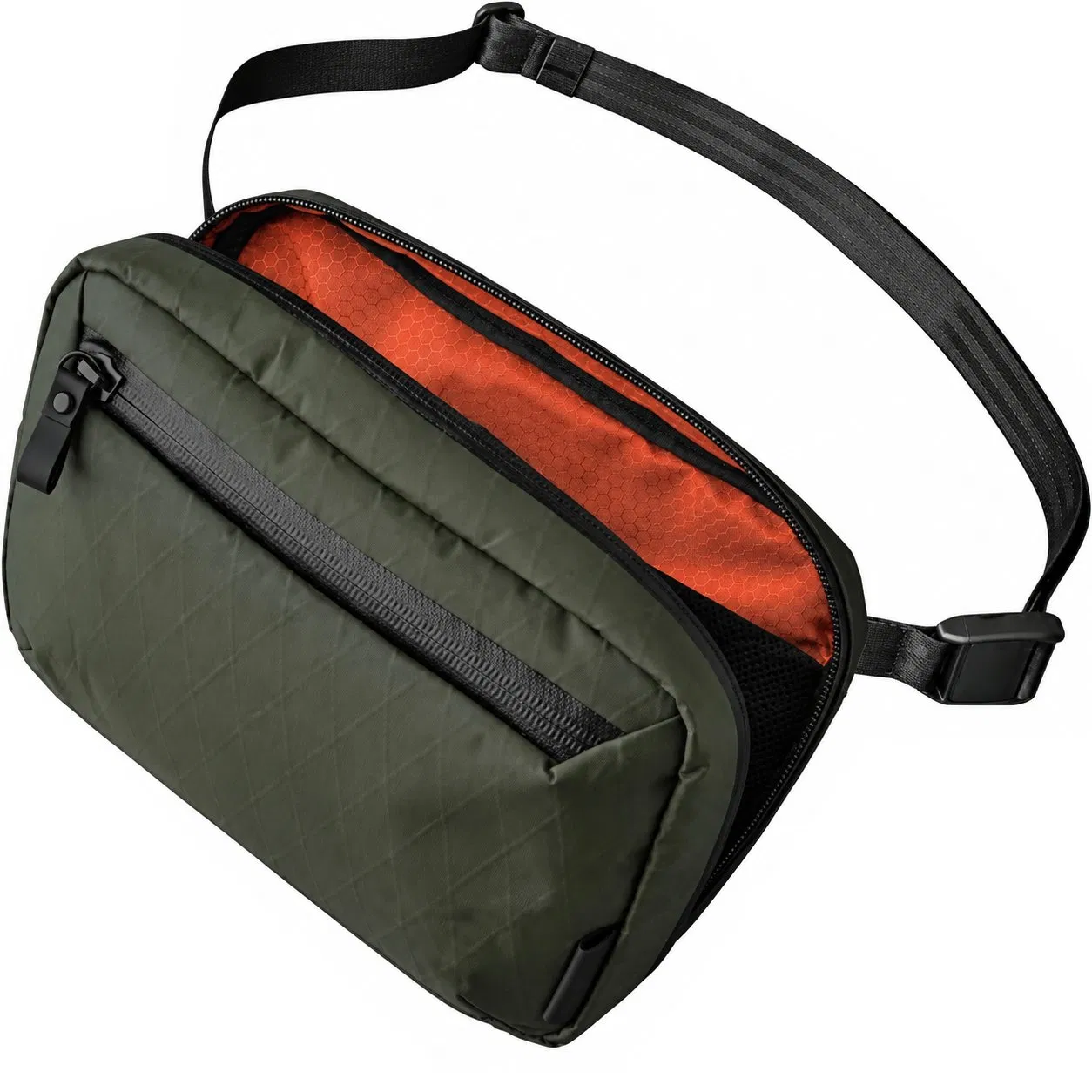 Custom Nylon Waist Sling Bag with Adjustable Strap and Zipper for Outdoor Daily Use