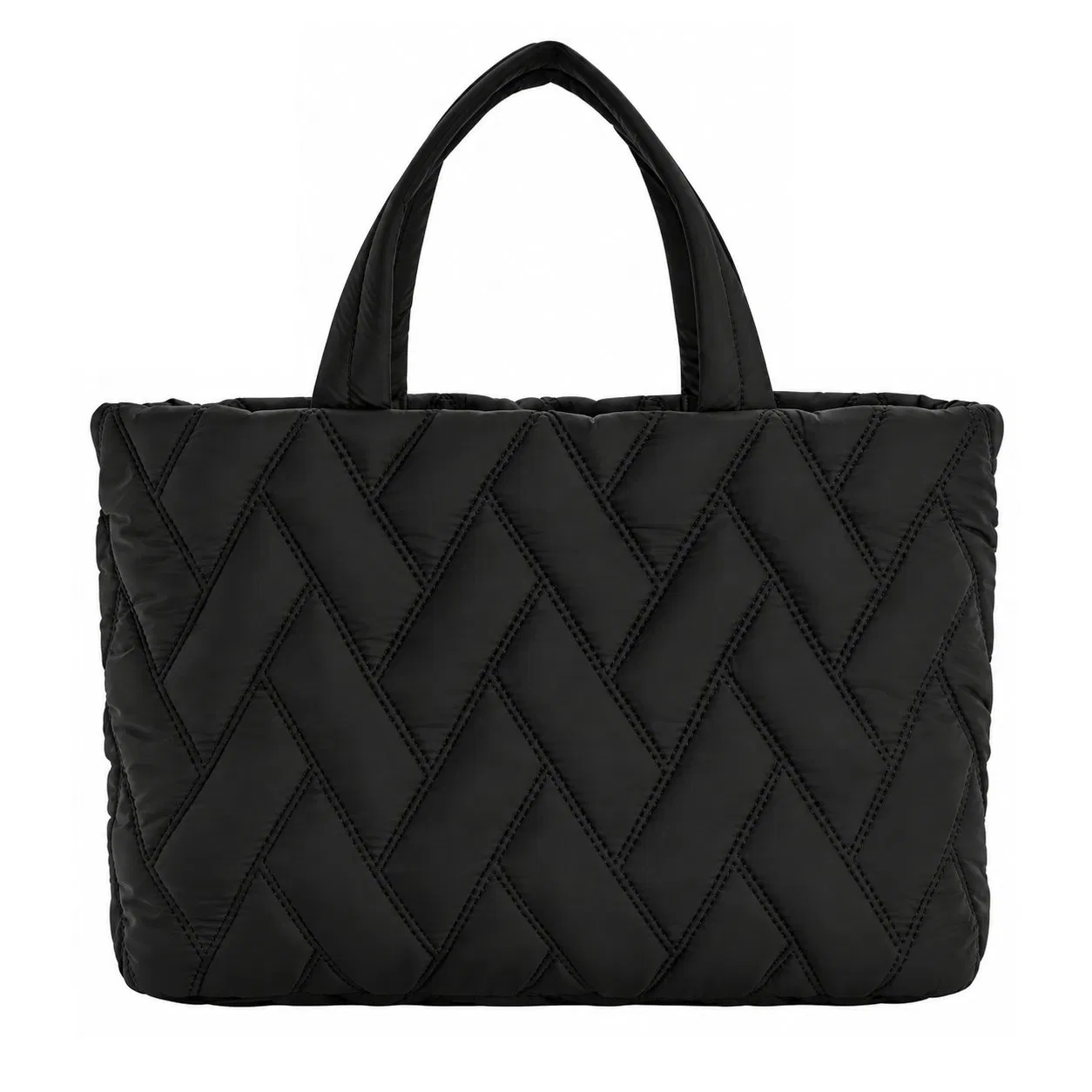 Custom Quilted Nylon Tote Crossbody Shoulder Bag with Polyester Lining and Zipper