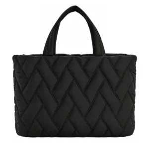 Custom Quilted Nylon Tote Crossbody Shoulder Bag with Polyester Lining and Zipper