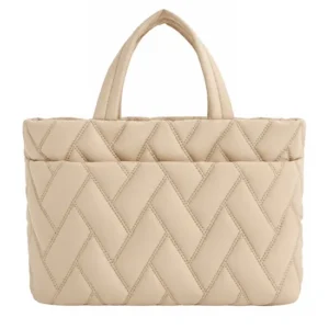Custom Quilted Nylon Tote Crossbody Shoulder Bag with Polyester Lining and Zipper