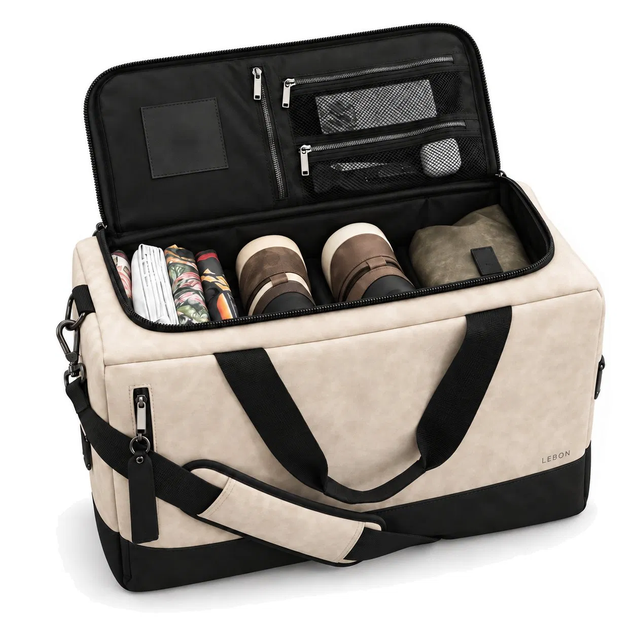 Custom Polyester Travel Gym Duffle Sneaker Bag with Shoe Compartments and Dividers