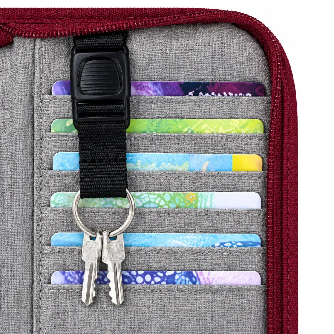 Custom Polyester Zipper Travel Passport Wallet and ID Card Organizer