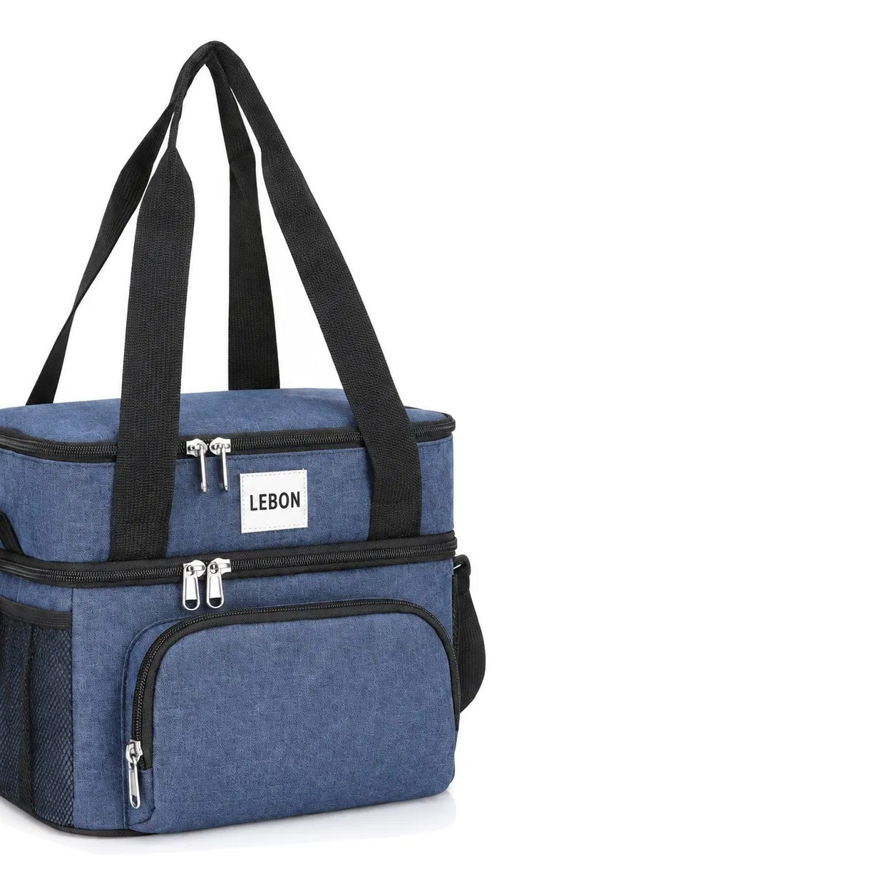 Custom Printed Polyester Insulated Double Layer Lunch Bag for Picnic and Food Storage