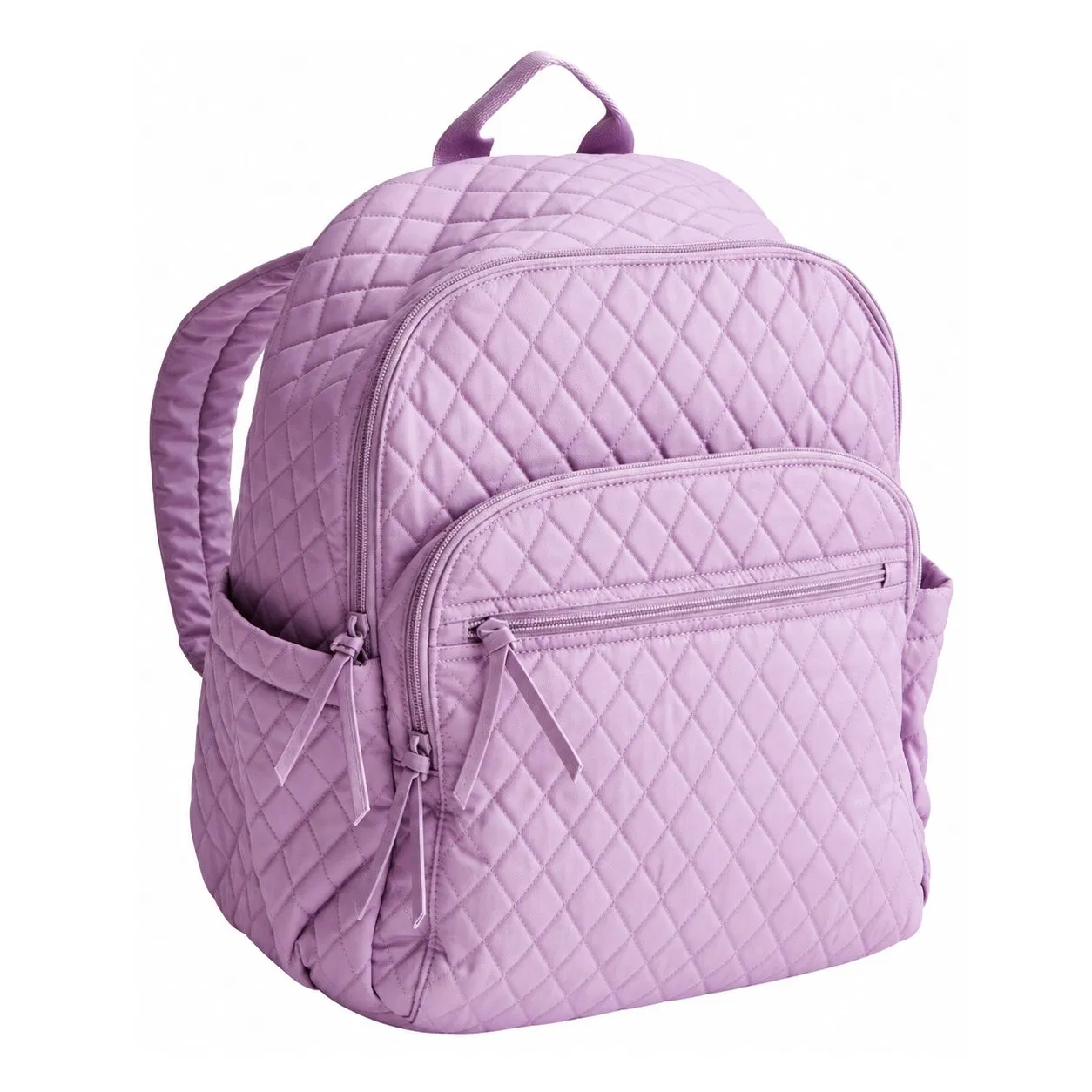 Custom Printed Nylon Puffer Backpack for Women with Zipper and Polyester Lining