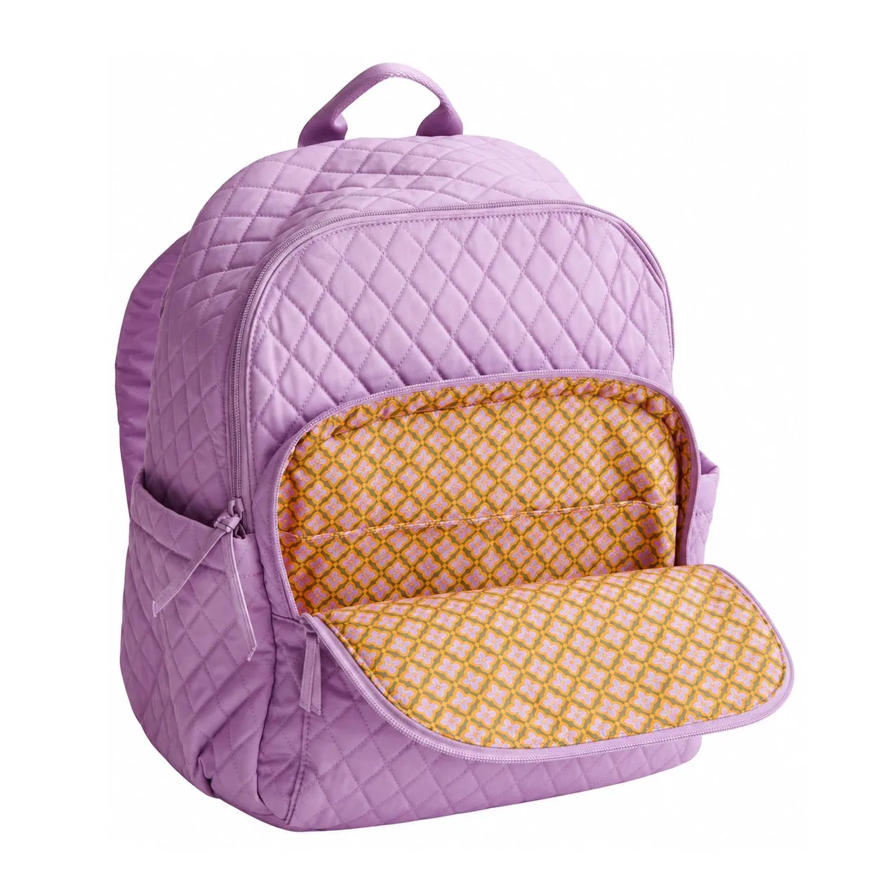 Custom Printed Nylon Puffer Backpack for Women with Zipper and Polyester Lining