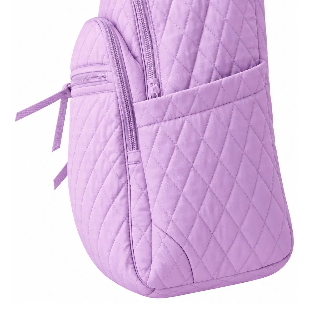 Custom Printed Nylon Puffer Backpack for Women with Zipper and Polyester Lining