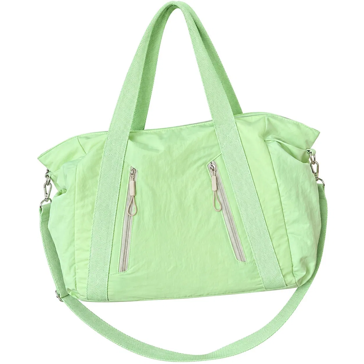 Custom Nylon Zipper Tote Bag for Women with Solid Color Design for Daily and Outdoor Travel