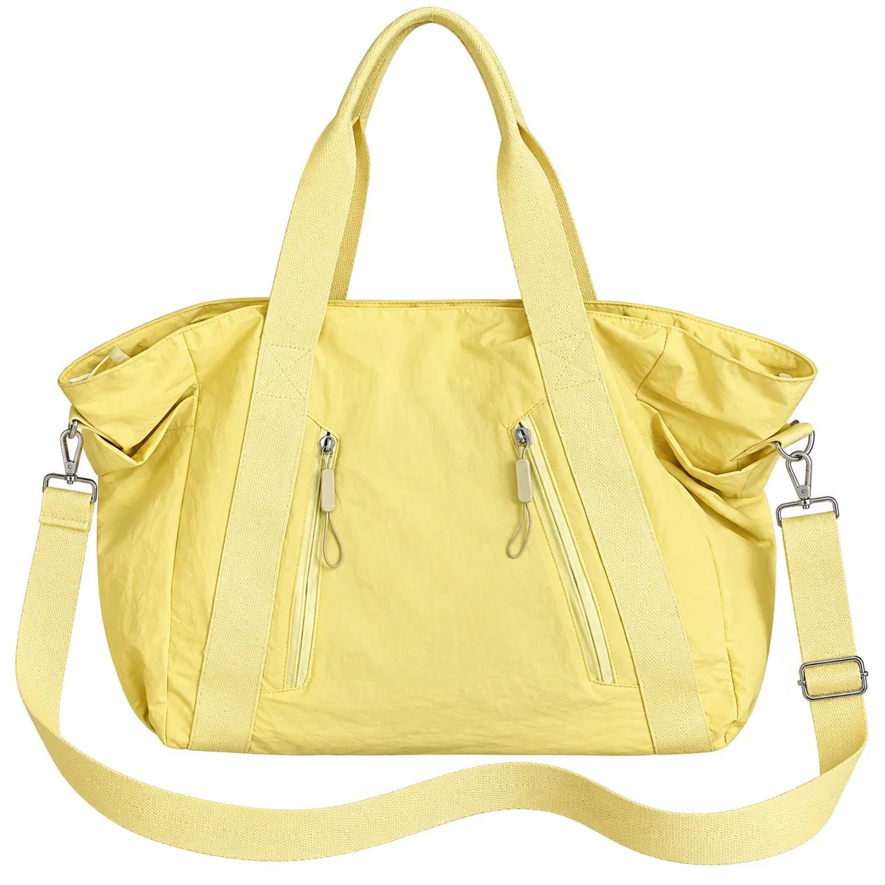 Custom Nylon Zipper Tote Bag for Women with Solid Color Design for Daily and Outdoor Travel
