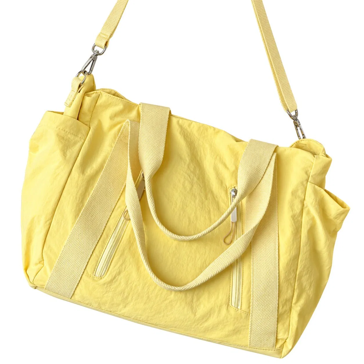Custom Nylon Zipper Tote Bag for Women with Solid Color Design for Daily and Outdoor Travel