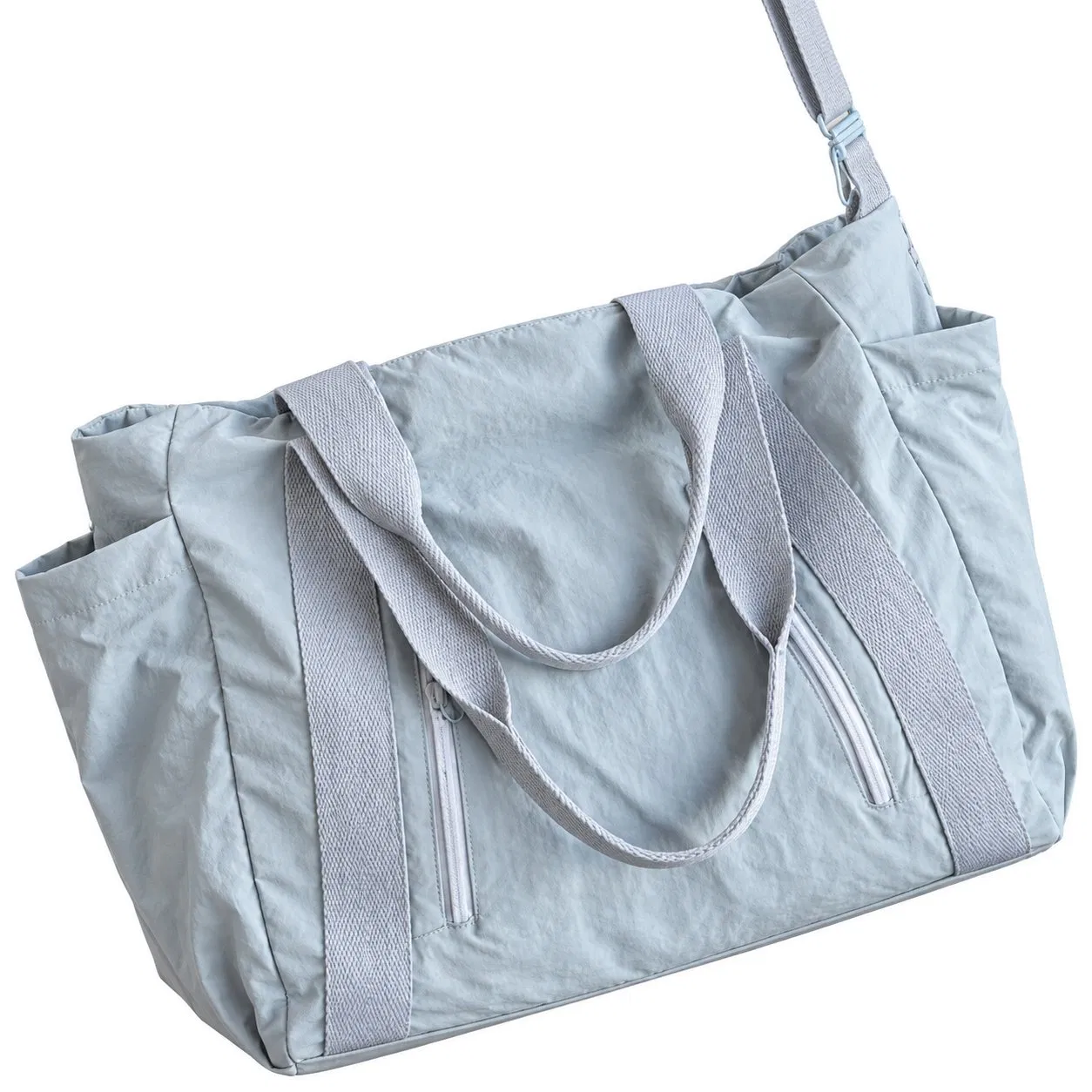 Custom Nylon Zipper Tote Bag for Women with Solid Color Design for Daily and Outdoor Travel