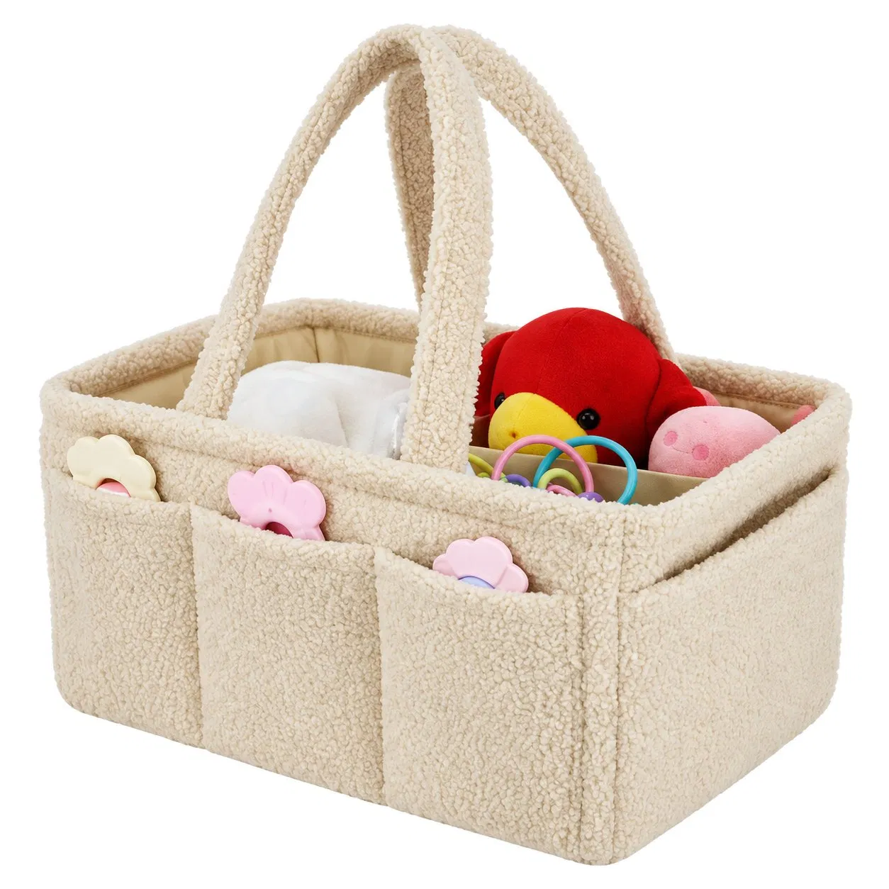 Custom Soft Diaper Caddy Organizer Bag with Compartments for Baby Supplies and Toys