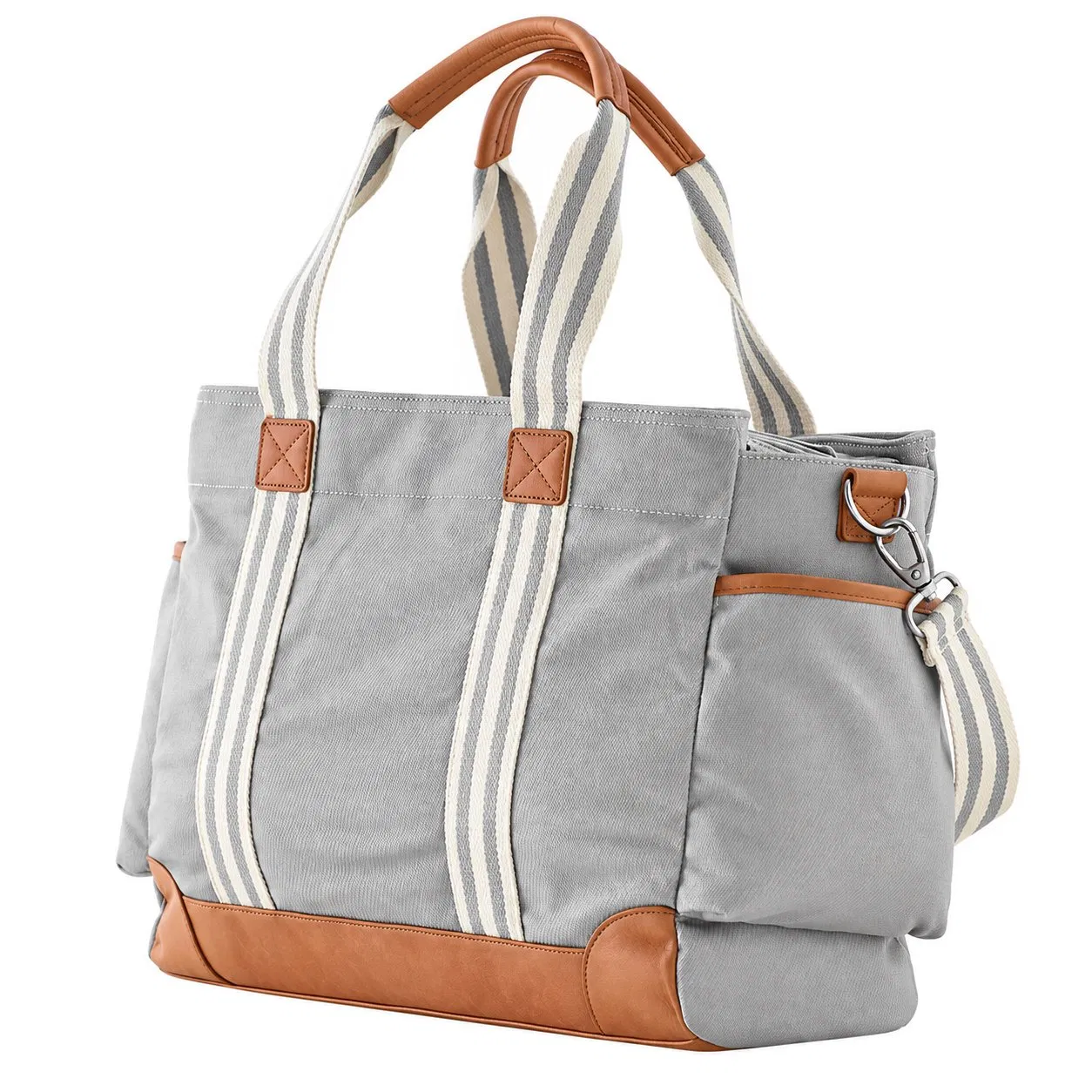 Custom Polyester Diaper Tote with Shoulder Strap and Fourteen Pockets for Travel and Baby Essentials