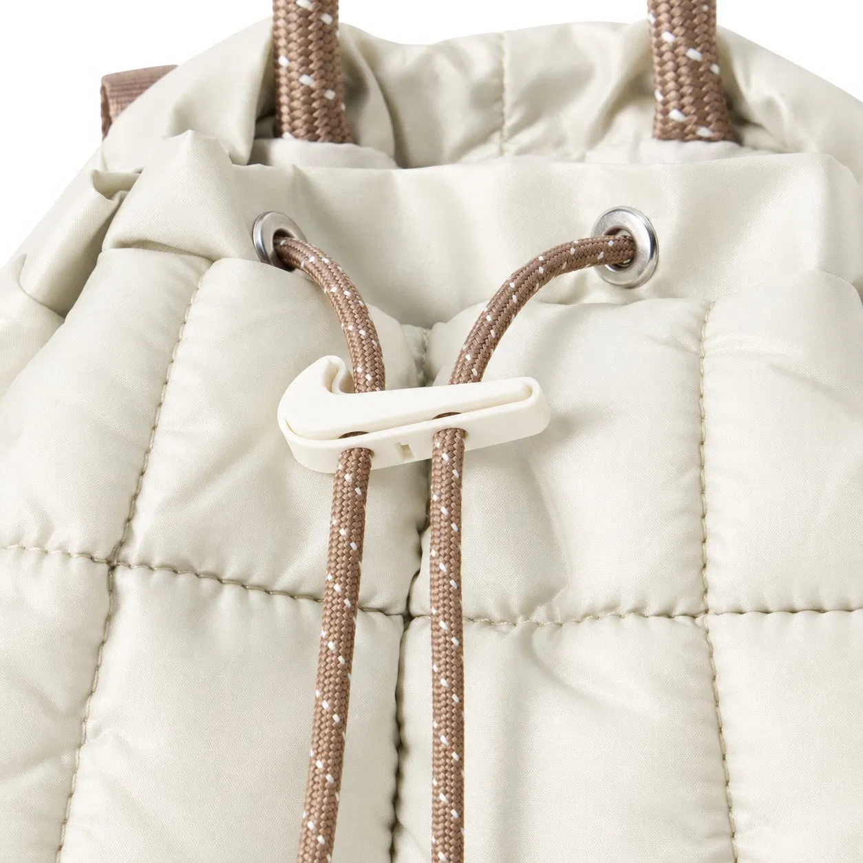Custom Quilted Puffy Nylon Backpack with Polyester Lining Side Pockets and Adjustable Straps