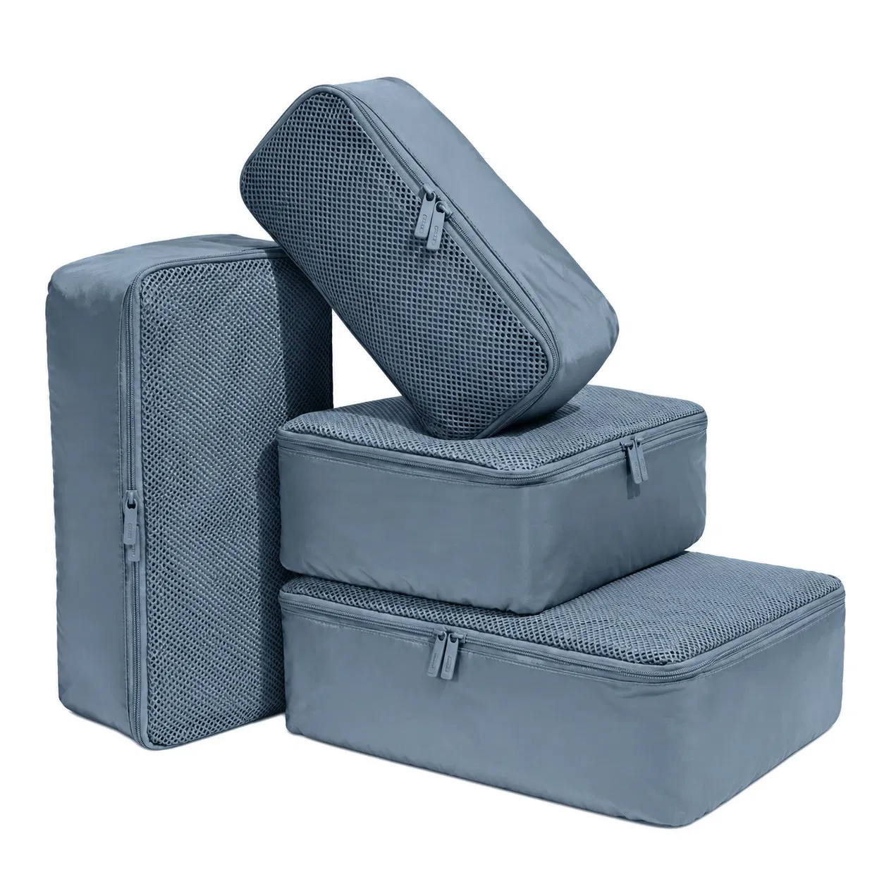 Custom Travel Packing Cube Storage Bag with Mesh Top Zipper and Soft Handle for Kids Clothes