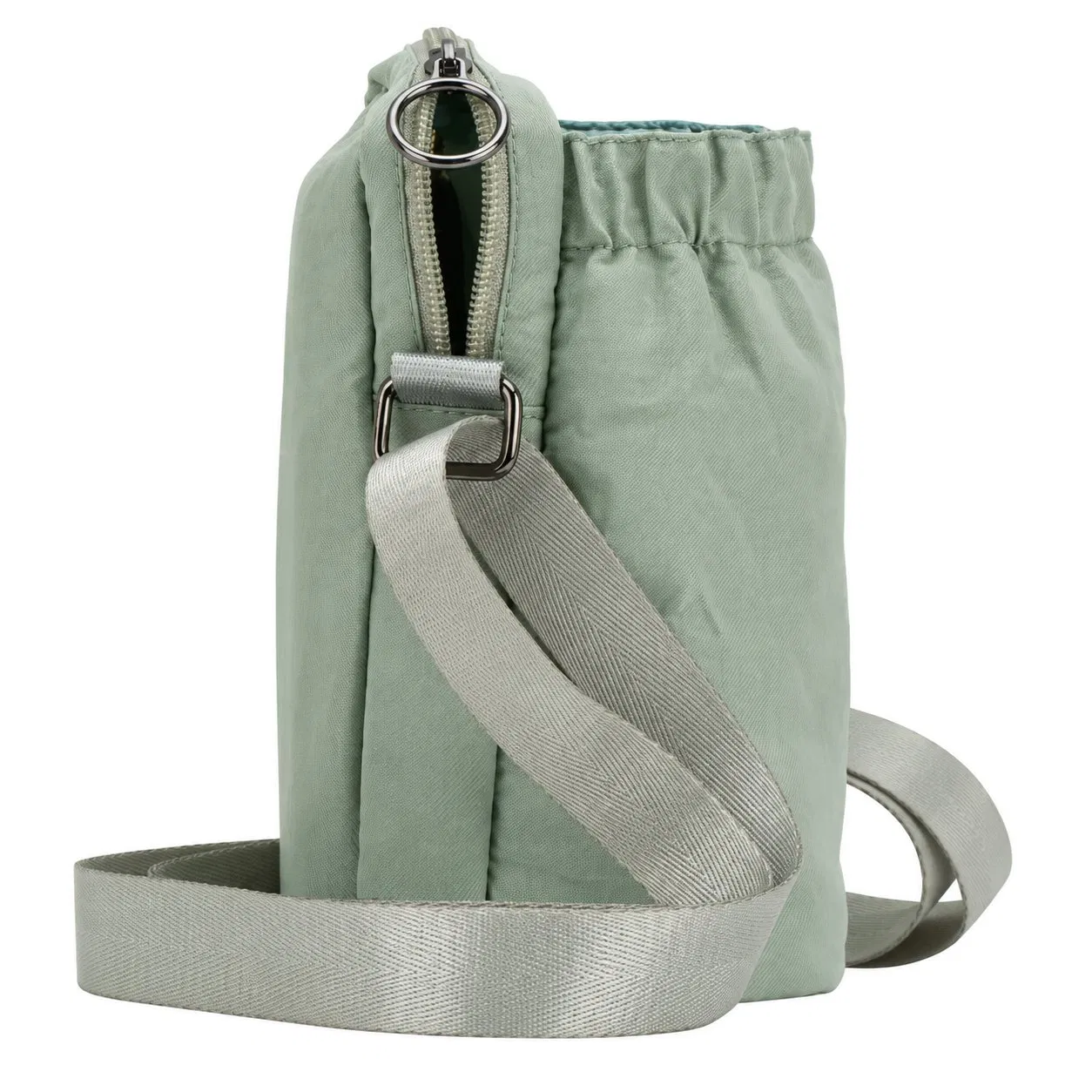 Custom Polyester Zipper Water Bottle Carrier Bag with Crossbody Strap for Outdoor Travel