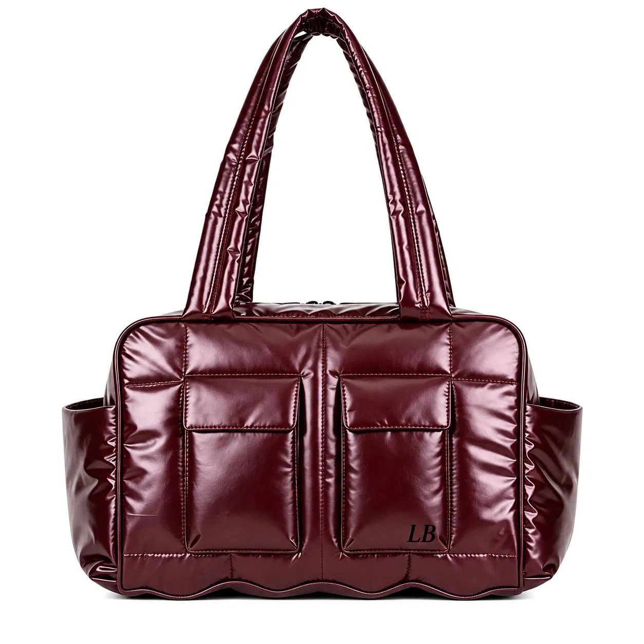 Custom Puffy Zipper Tote Shoulder Bag with Polyester Lining for Daily Shopping and Weekend Travel