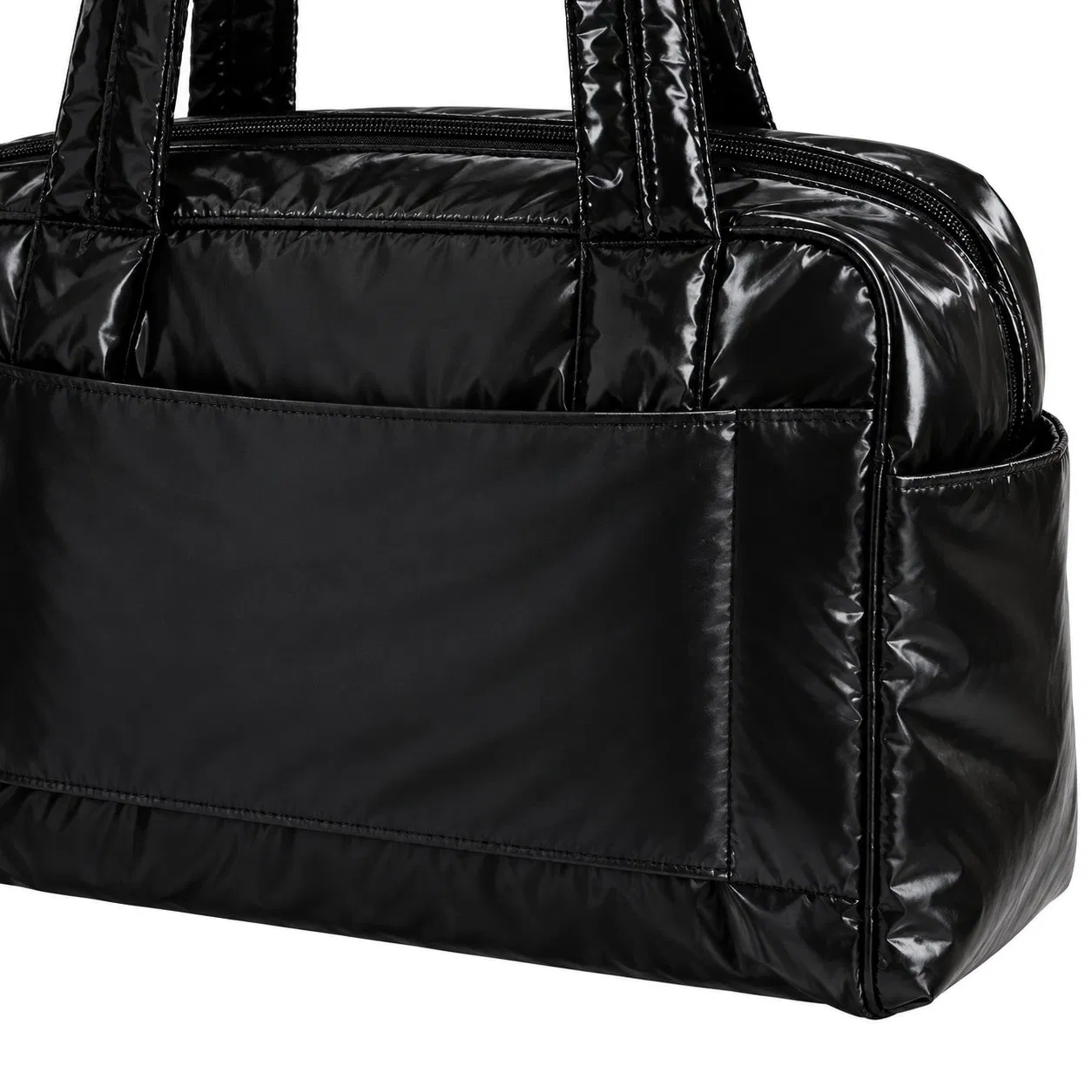 Custom Puffy Zipper Tote Shoulder Bag with Polyester Lining for Daily Shopping and Weekend Travel