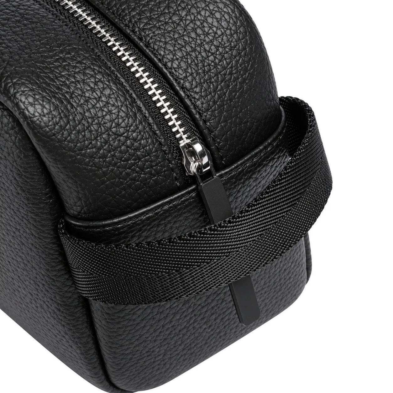 Custom Round Zipper Cosmetic Makeup Bag with Soft Handle and Removable Compartments for Travel