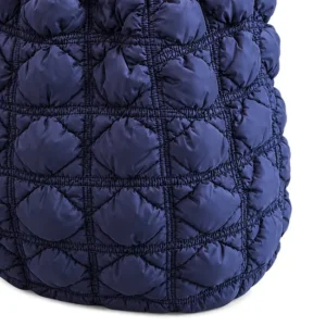 Custom Quilted Nylon Zipper Tote Shoulder Bag with Polyester Lining for Women and Daily Carrying
