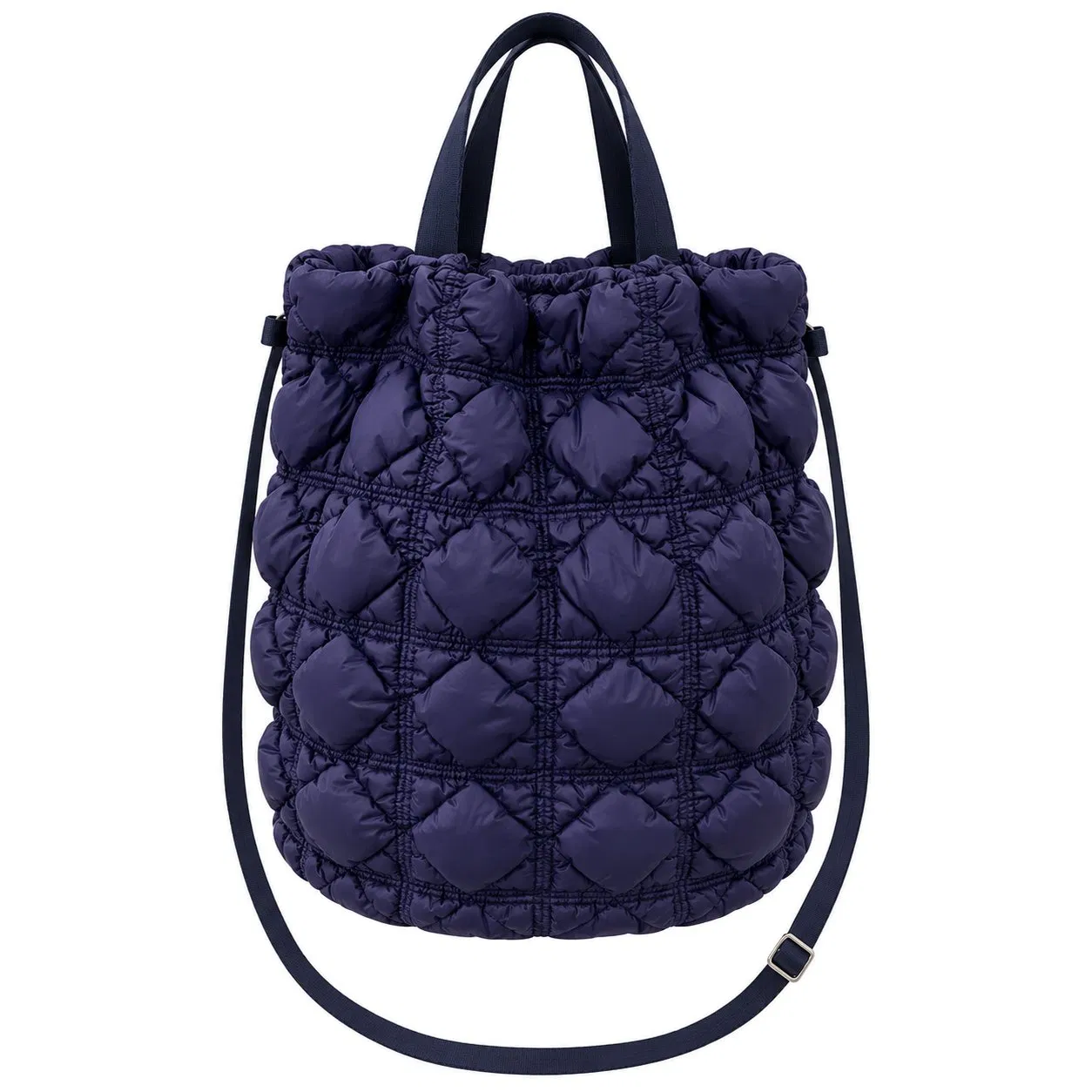 Custom Quilted Nylon Zipper Tote Shoulder Bag with Polyester Lining for Women and Daily Carrying