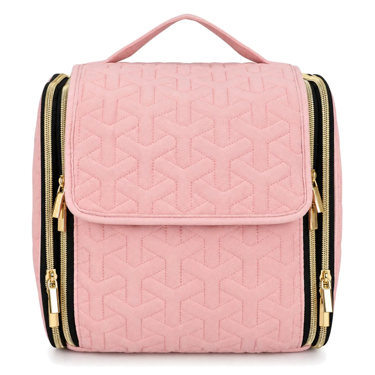 Custom Zipper Toiletry Cosmetic Bag with Soft Handle for Makeup Skincare and Travel Storage