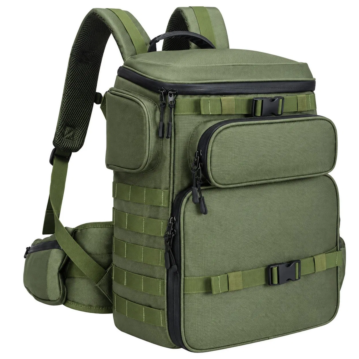 Custom Polyester Zipper Camera Backpack Bag with Multiple Pockets for Photography Gear and Travel