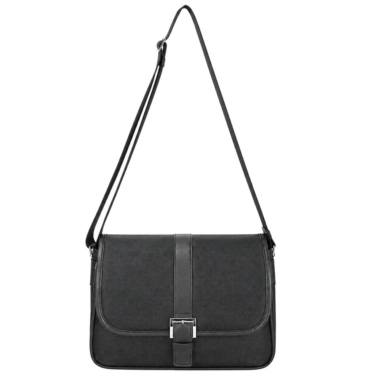 Custom Polyester Messenger Shoulder Bag with Zipper and Multiple Pockets for Travel Work Daily Use