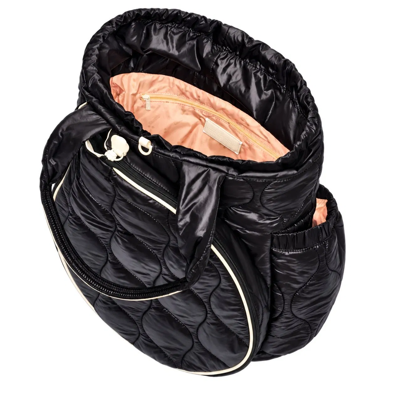 Custom Quilted Tennis Pickleball Racket Tote Backpack Bag with Hidden Straps and Side Pockets