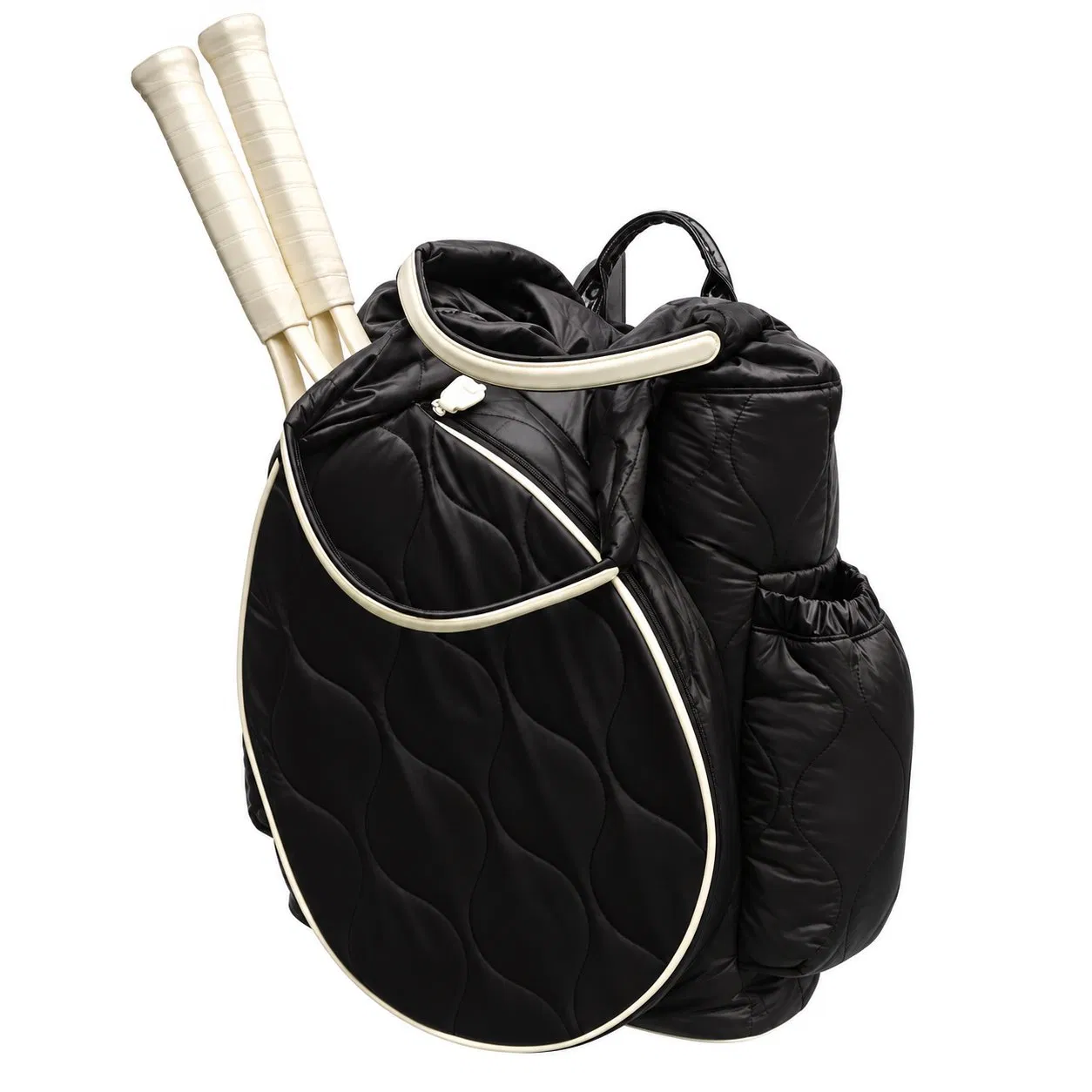 Custom Quilted Tennis Pickleball Racket Tote Backpack Bag with Hidden Straps and Side Pockets