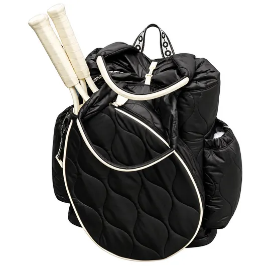 Custom Quilted Tennis Pickleball Racket Tote Backpack Bag with Hidden Straps and Side Pockets