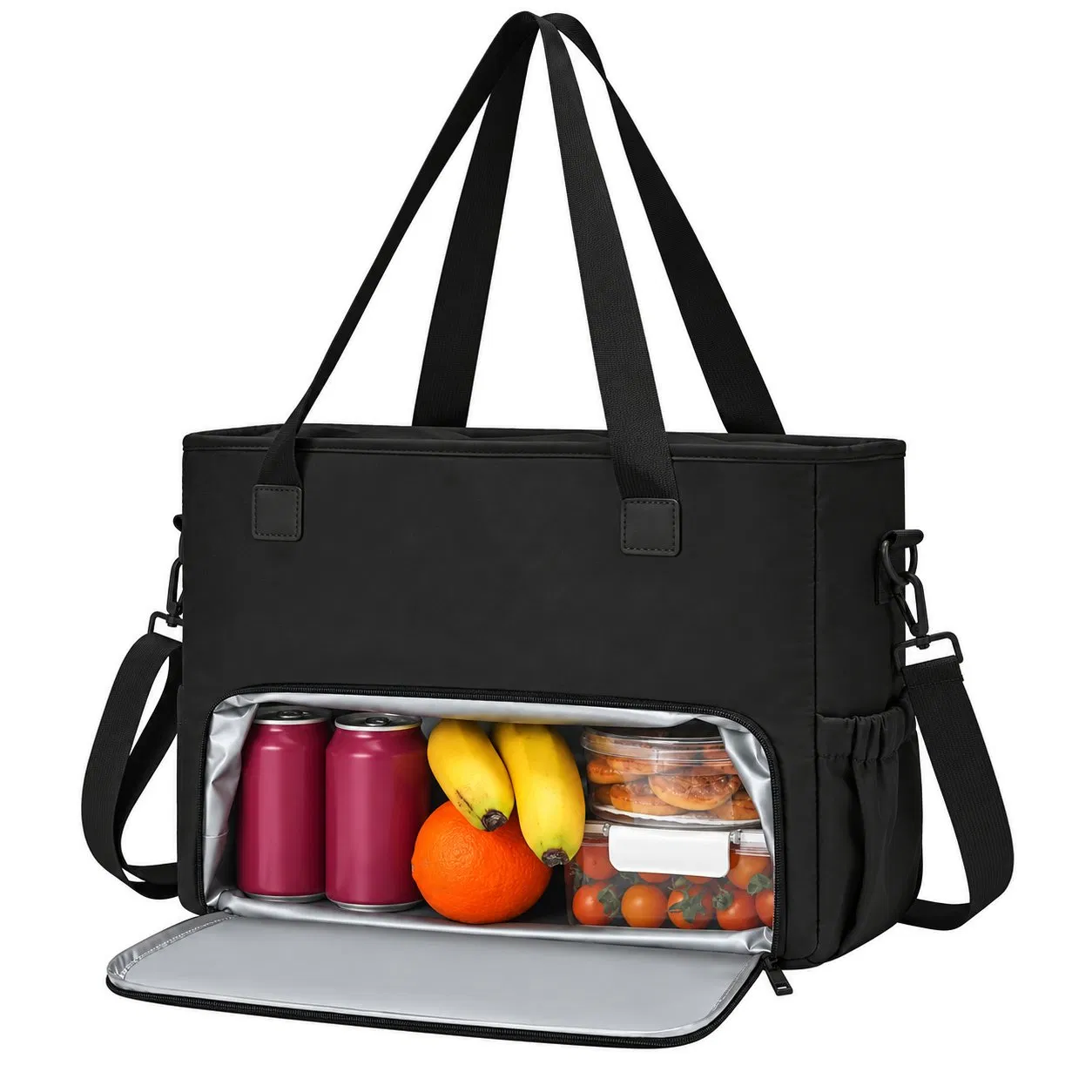 Polyester Insulated Lunch Tote Bag with 15.6 Inch Laptop Compartment and Zipper for Women Work Travel