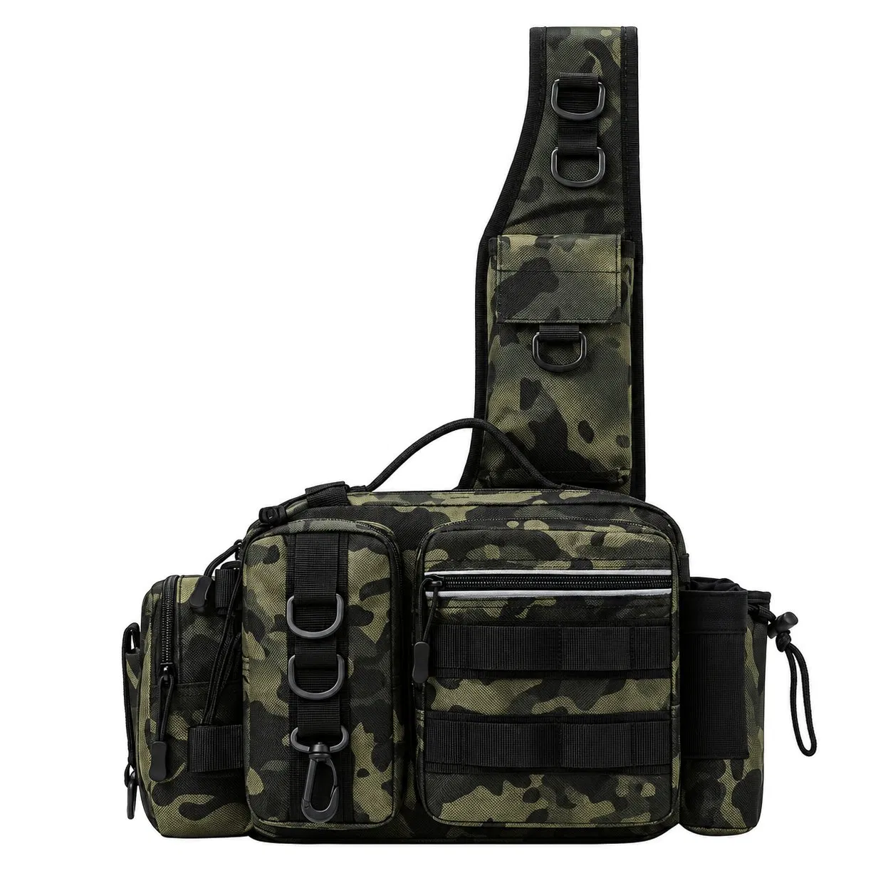 Custom Polyester Fishing Tackle Waist Sling Chest Bag with Zipper and Multiple Compartments for Men