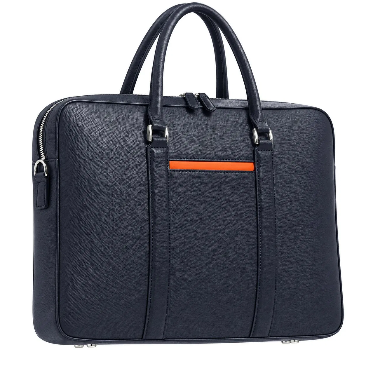Custom PU Leather Business Laptop Briefcase Tote Bag with Adjustable Shoulder Strap for Men Travel Work