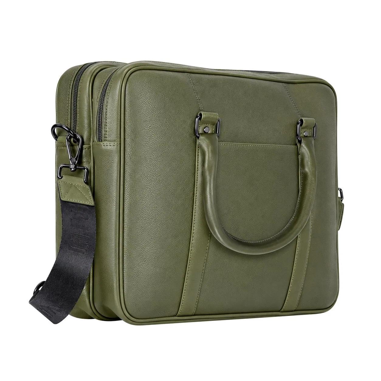 Custom PU Leather Laptop Briefcase Tote Bag with Adjustable Shoulder Strap for Men Business Travel