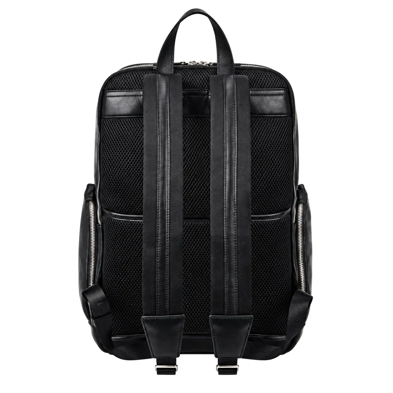 Custom PU Leather Laptop Backpack with Computer Compartment for Men Business Office College Travel