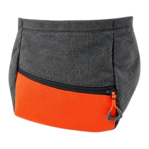 Custom Nylon Polyester Bouldering Chalk Bag with Semi Rigid Base Magnetic Roll Top and Brush Holders