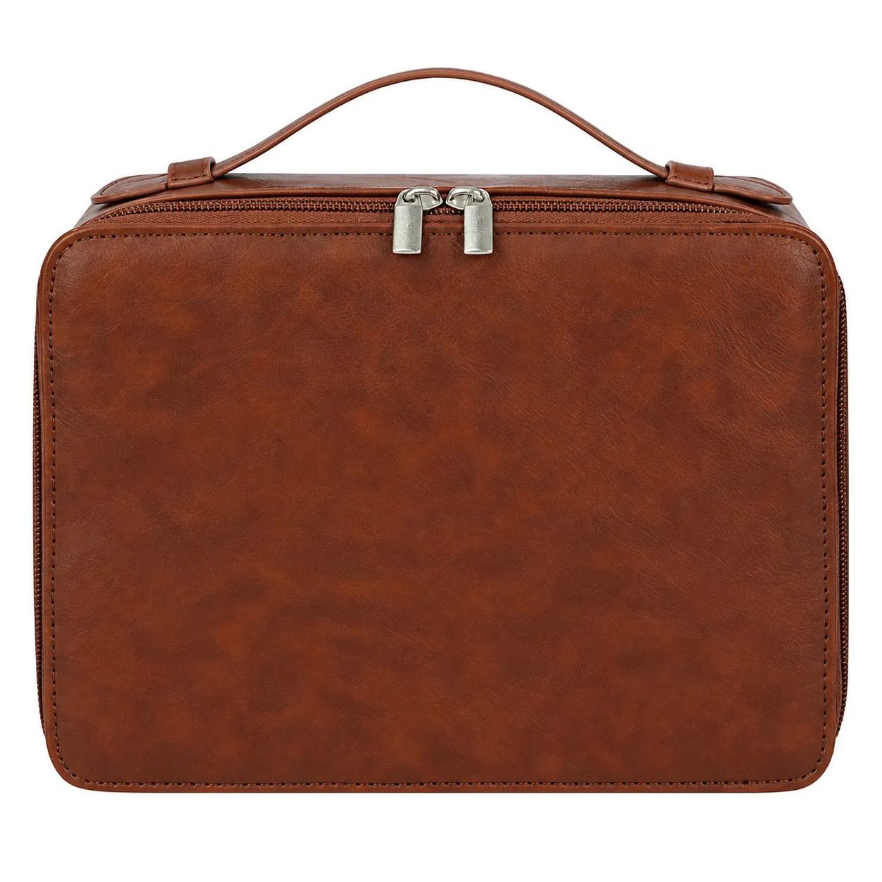 Custom Travel Toiletry Cosmetic Organizer Bag with Removable Magnetic Dividers and Brush Pouch