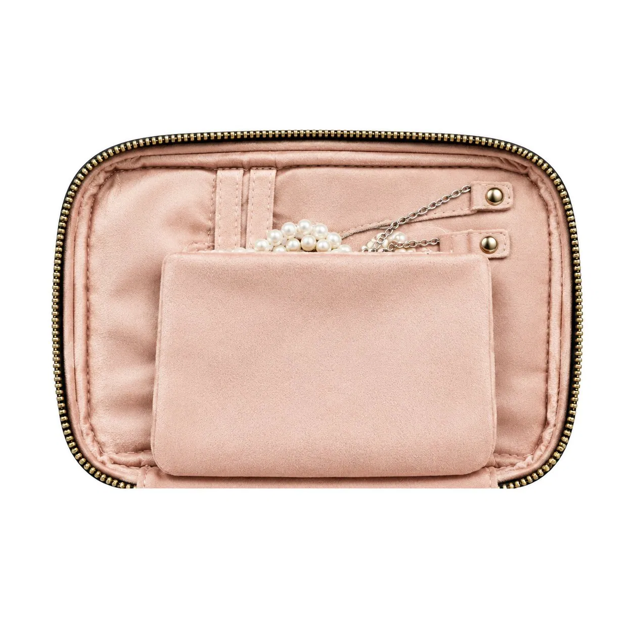 Custom PU Travel Jewelry Organizer Case with Cotton Lining and Zipper for Rings Necklaces and Earrings