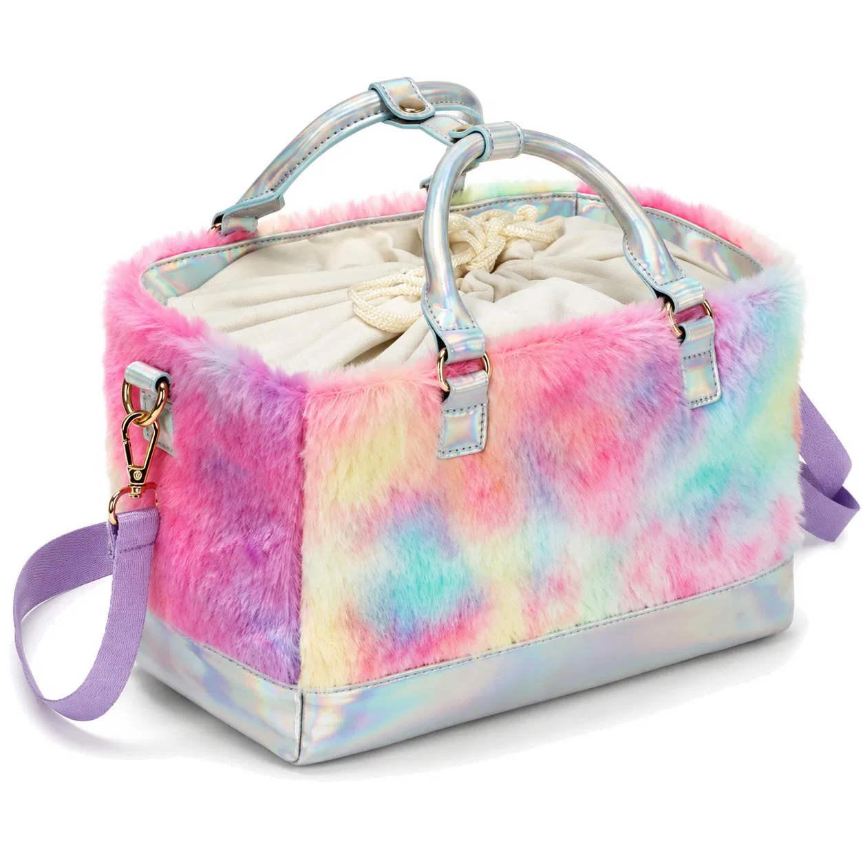 Custom PU Bucket Shoulder Tote Bag with Drawstring and Polyester Lining for Unisex Daily Travel