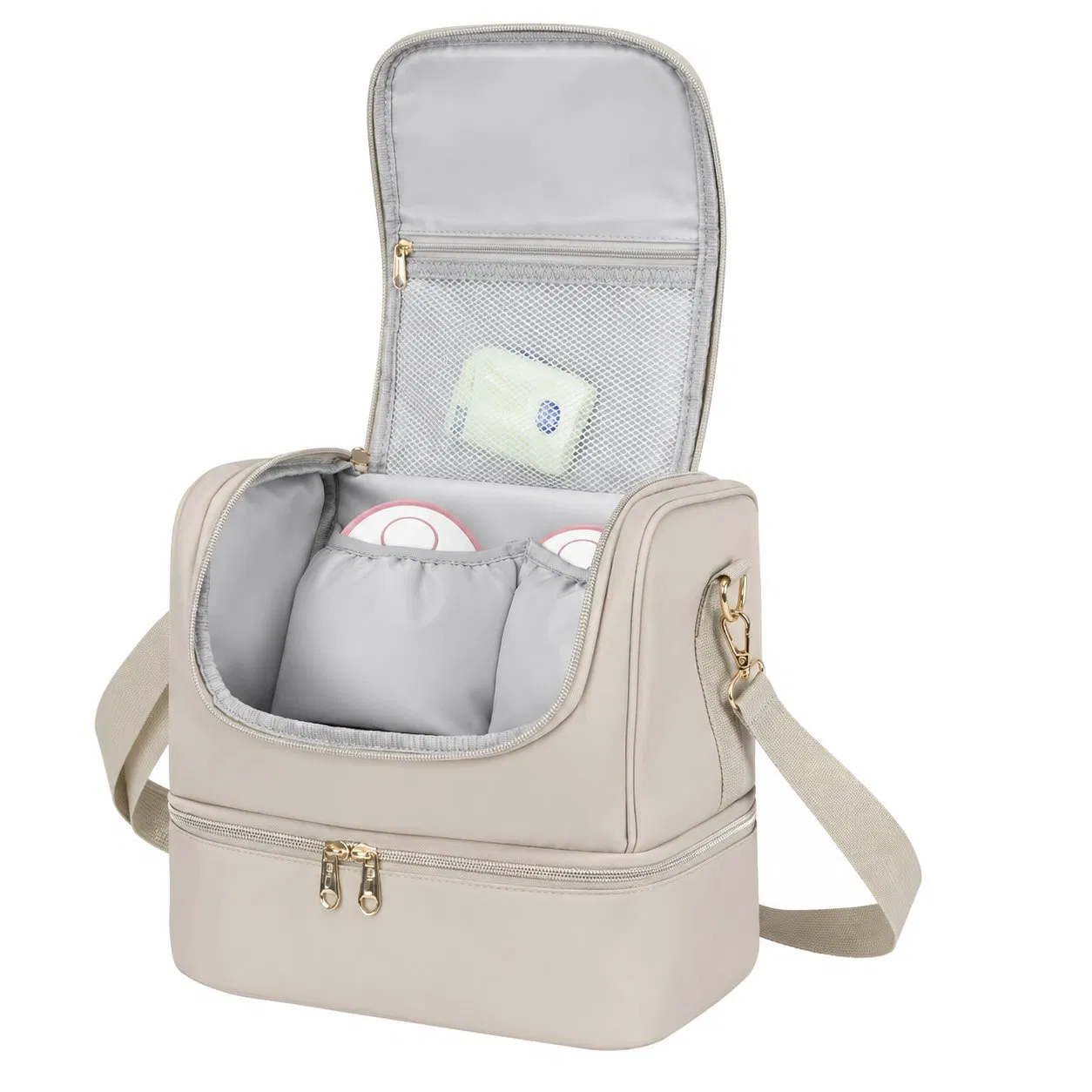 Custom Portable Breast Milk Bottle Cooler Breast Pump Storage Bag for Mommy Travel in EVA or Cotton