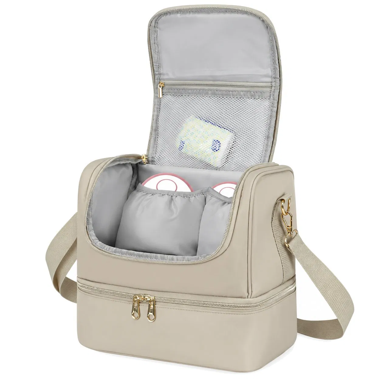 Custom Portable Breast Milk Bottle Cooler Breast Pump Storage Bag for Mommy Travel in EVA or Cotton
