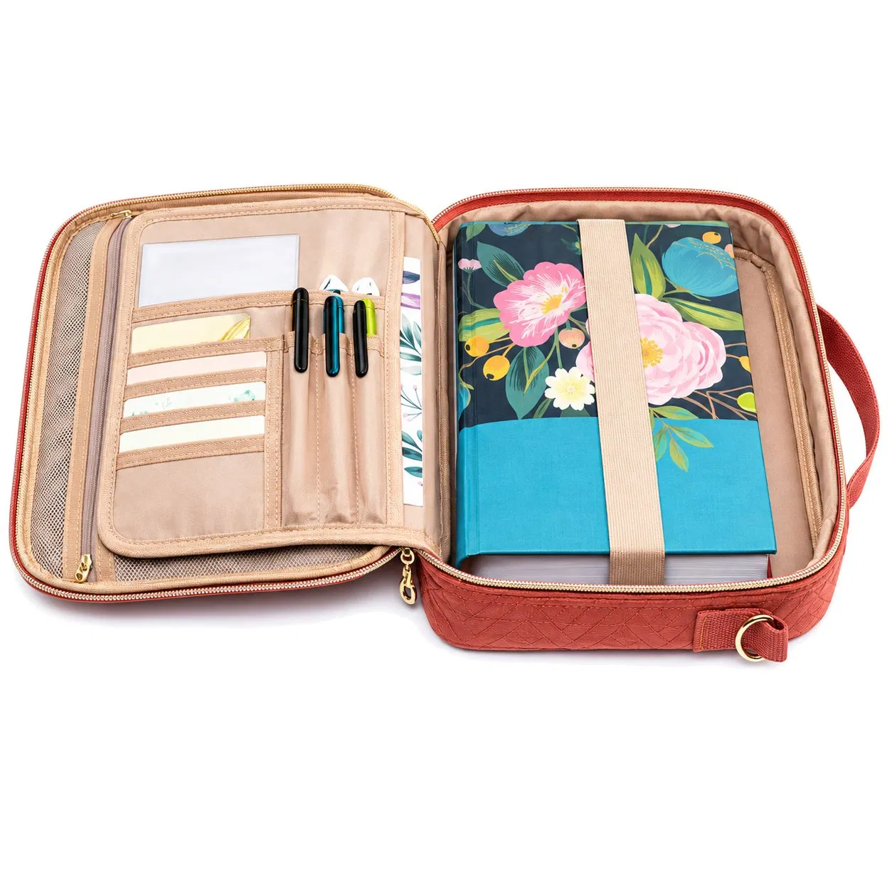 Custom Padded Book Bible Cover Sleeve Protector Storage Case Bag with Handle and Zippered Pocket