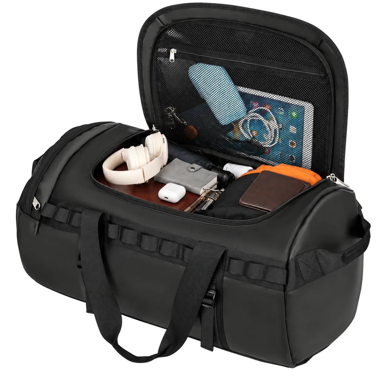 Custom Polyester Tarpaulin Style Dry Duffel Backpack Gym Sports Bag for Travel Camping
