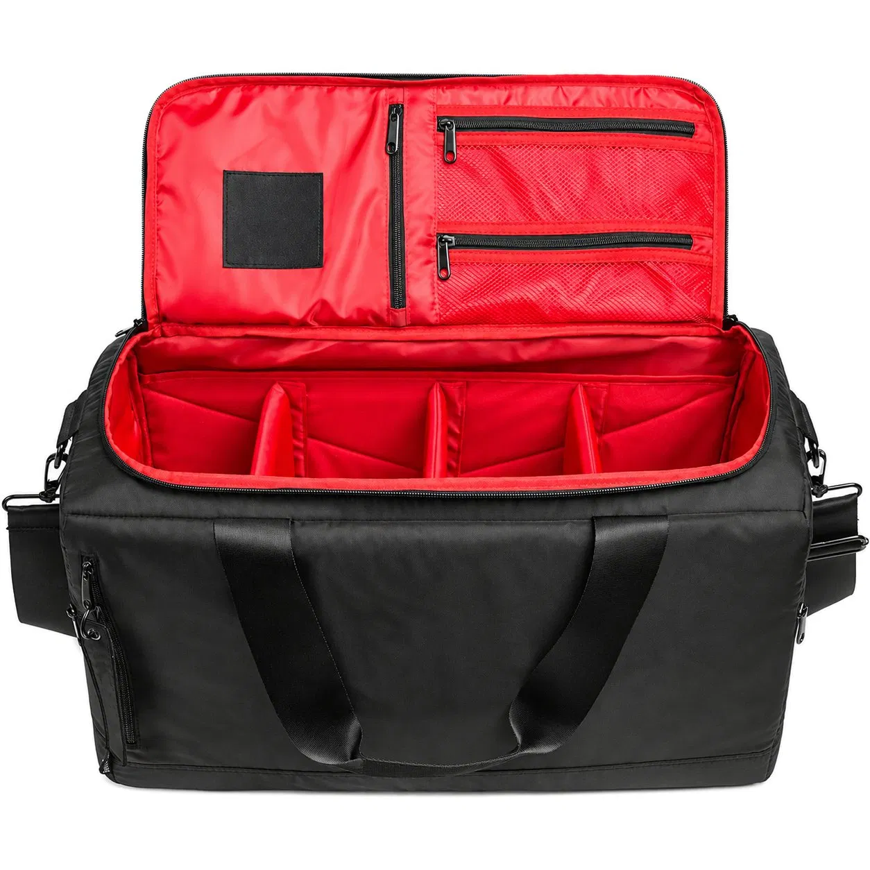 Custom Polyester Sneaker Sports Travel Duffel Gym Bag with Removable Dividers and Side Pockets