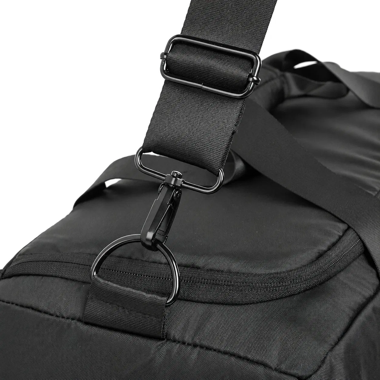 Custom Polyester Sneaker Sports Travel Duffel Gym Bag with Removable Dividers and Side Pockets