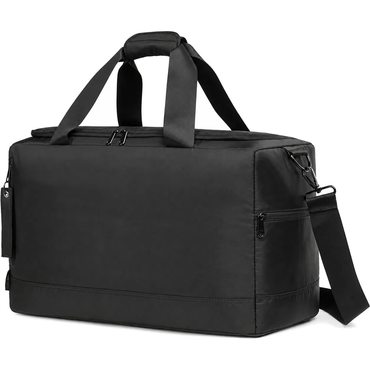 Custom Polyester Sneaker Sports Travel Duffel Gym Bag with Removable Dividers and Side Pockets
