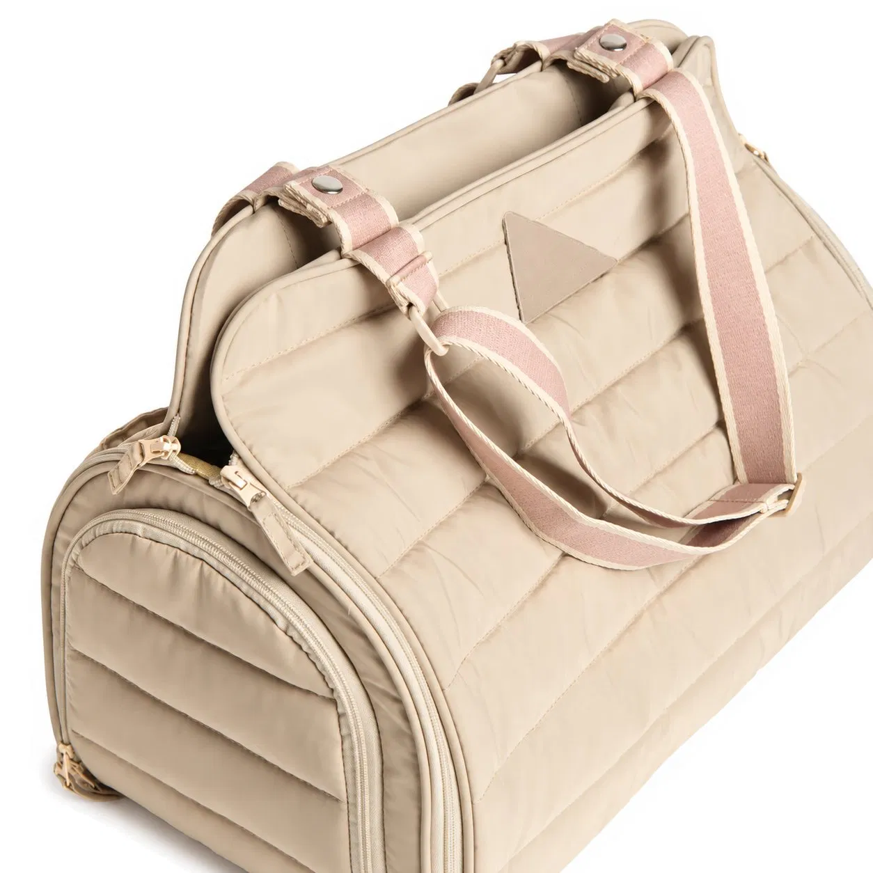 Custom Soft Sided Quilted Pet Carrier Tote Bag with Plush Cushioning for Small Dogs and Cats